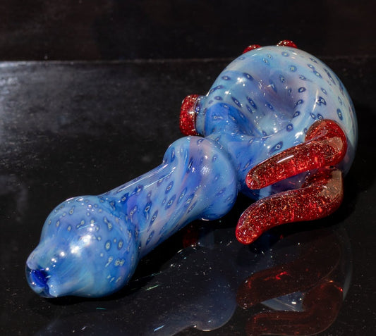 Heady Colored Glass Art | Thick Inside-Out Borosilicate Spoon | Handmade Handblown Glass | Fumed Glass Detail