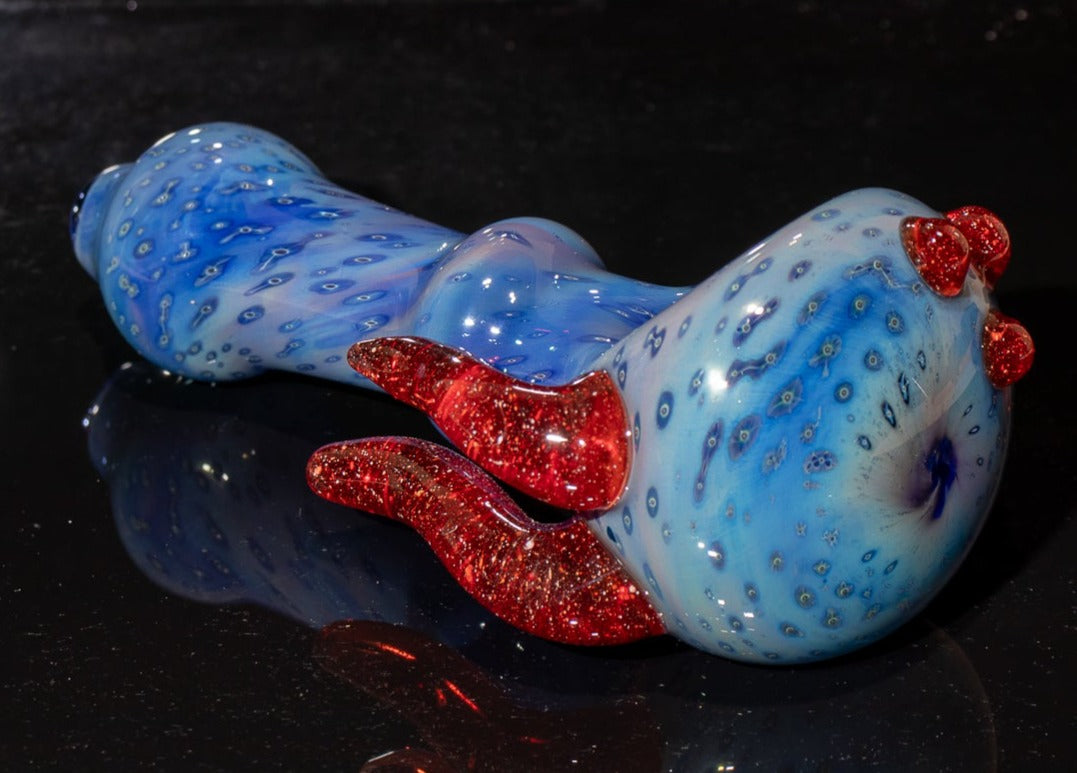 Heady Colored Glass Art | Thick Inside-Out Borosilicate Spoon | Handmade Handblown Glass | Fumed Glass Detail