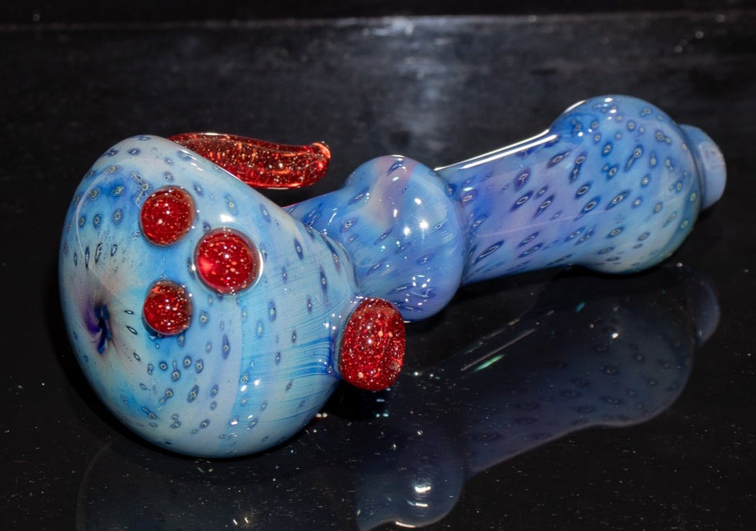 Heady Colored Glass Art | Thick Inside-Out Borosilicate Spoon | Handmade Handblown Glass | Fumed Glass Detail
