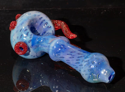 Heady Colored Glass Art | Thick Inside-Out Borosilicate Spoon | Handmade Handblown Glass | Fumed Glass Detail