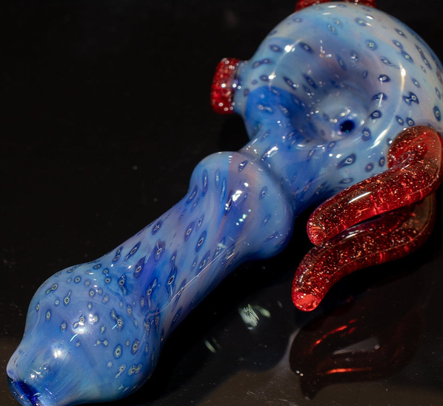 Heady Colored Glass Art | Thick Inside-Out Borosilicate Spoon | Handmade Handblown Glass | Fumed Glass Detail