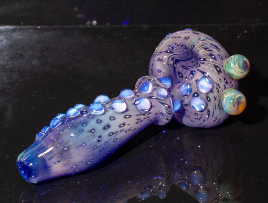 Heady Colored Glass Art | Thick Inside-Out Borosilicate Spoon | Handmade Handblown Glass | Fumed Glass Detail