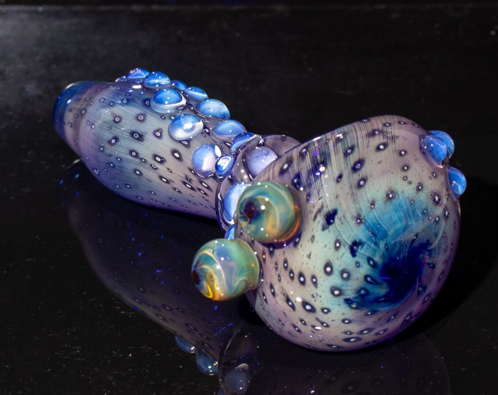 Heady Colored Glass Art | Thick Inside-Out Borosilicate Spoon | Handmade Handblown Glass | Fumed Glass Detail