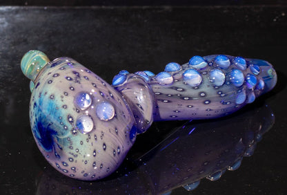 Heady Colored Glass Art | Thick Inside-Out Borosilicate Spoon | Handmade Handblown Glass | Fumed Glass Detail
