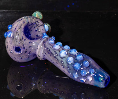 Heady Colored Glass Art | Thick Inside-Out Borosilicate Spoon | Handmade Handblown Glass | Fumed Glass Detail