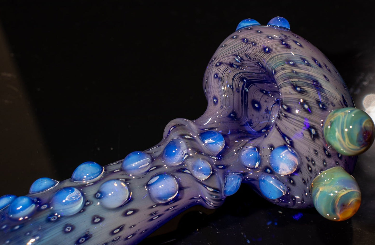 Heady Colored Glass Art | Thick Inside-Out Borosilicate Spoon | Handmade Handblown Glass | Fumed Glass Detail