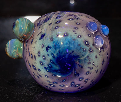 Heady Colored Glass Art | Thick Inside-Out Borosilicate Spoon | Handmade Handblown Glass | Fumed Glass Detail