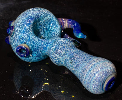 Heady Colored Glass Art | Thick Inside-Out Borosilicate Spoon | Handmade Handblown Glass | Fumed Glass Detail