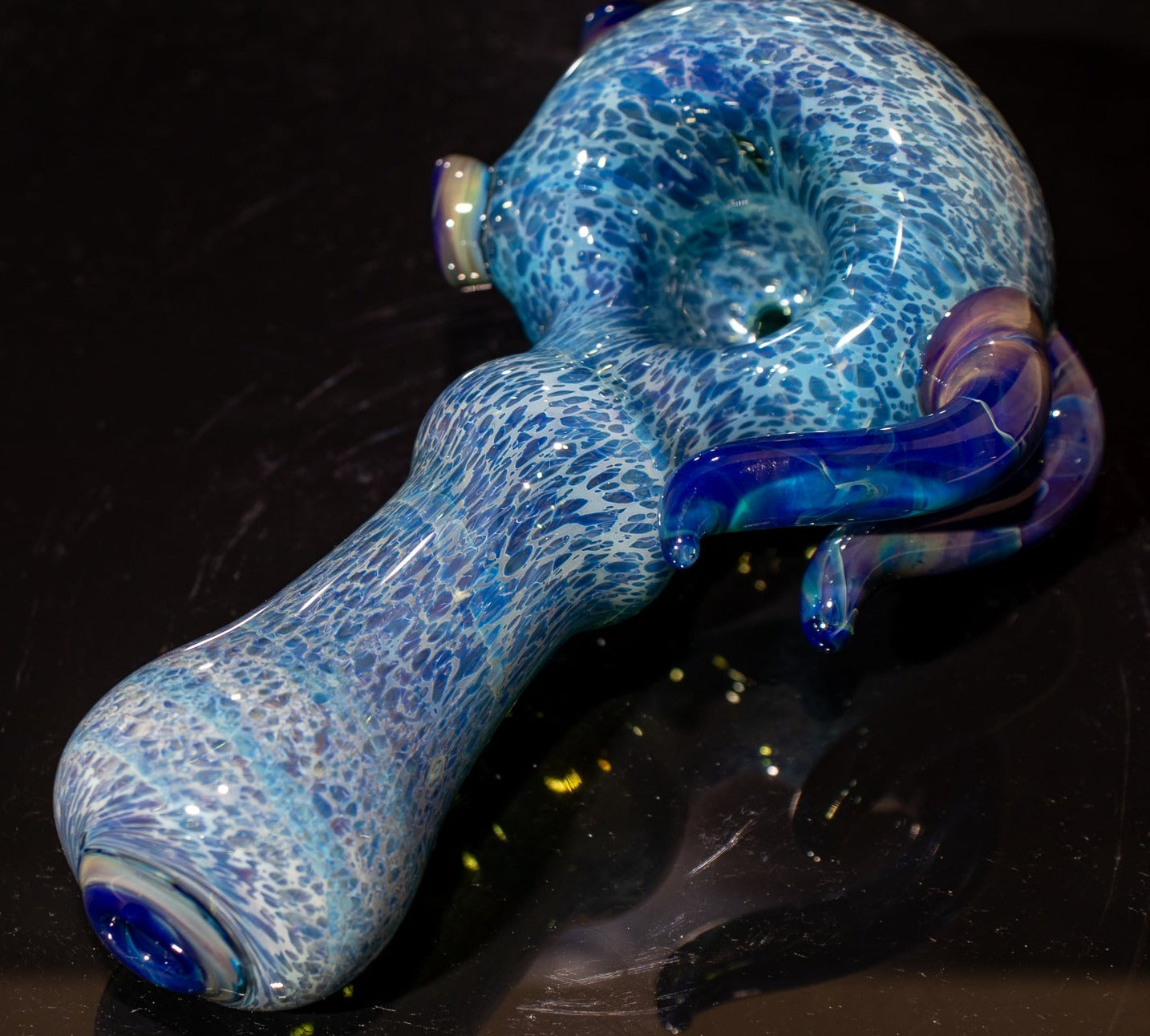 Heady Colored Glass Art | Thick Inside-Out Borosilicate Spoon | Handmade Handblown Glass | Fumed Glass Detail