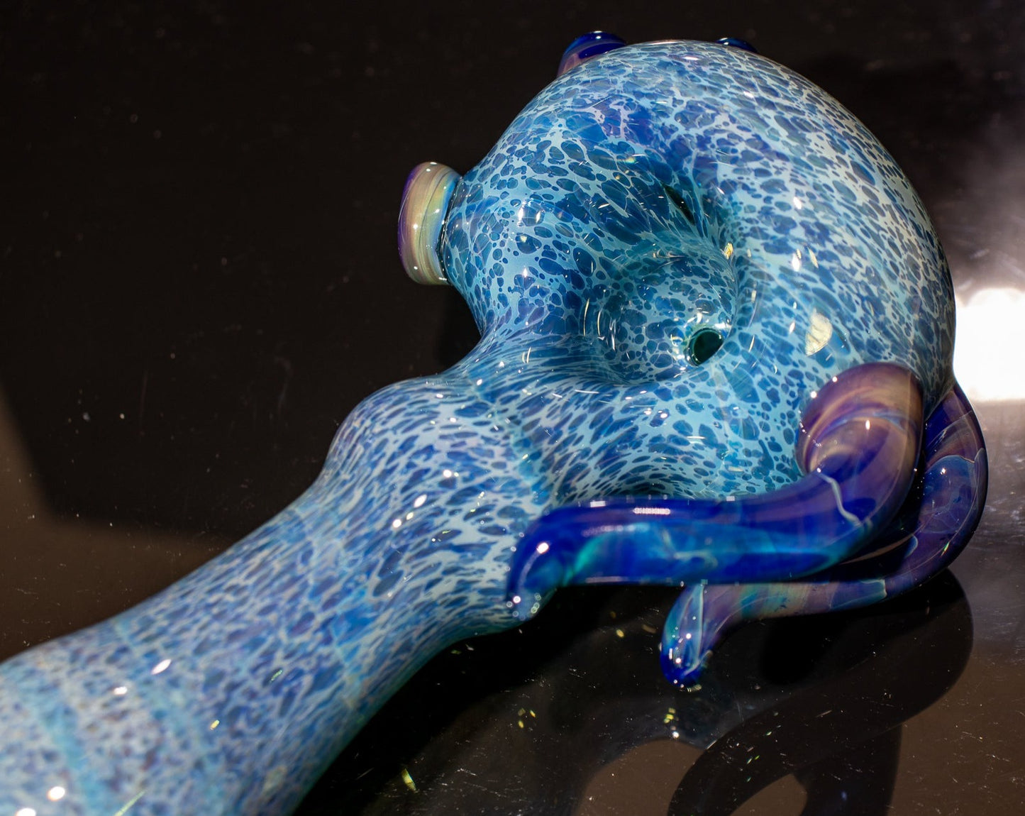 Heady Colored Glass Art | Thick Inside-Out Borosilicate Spoon | Handmade Handblown Glass | Fumed Glass Detail