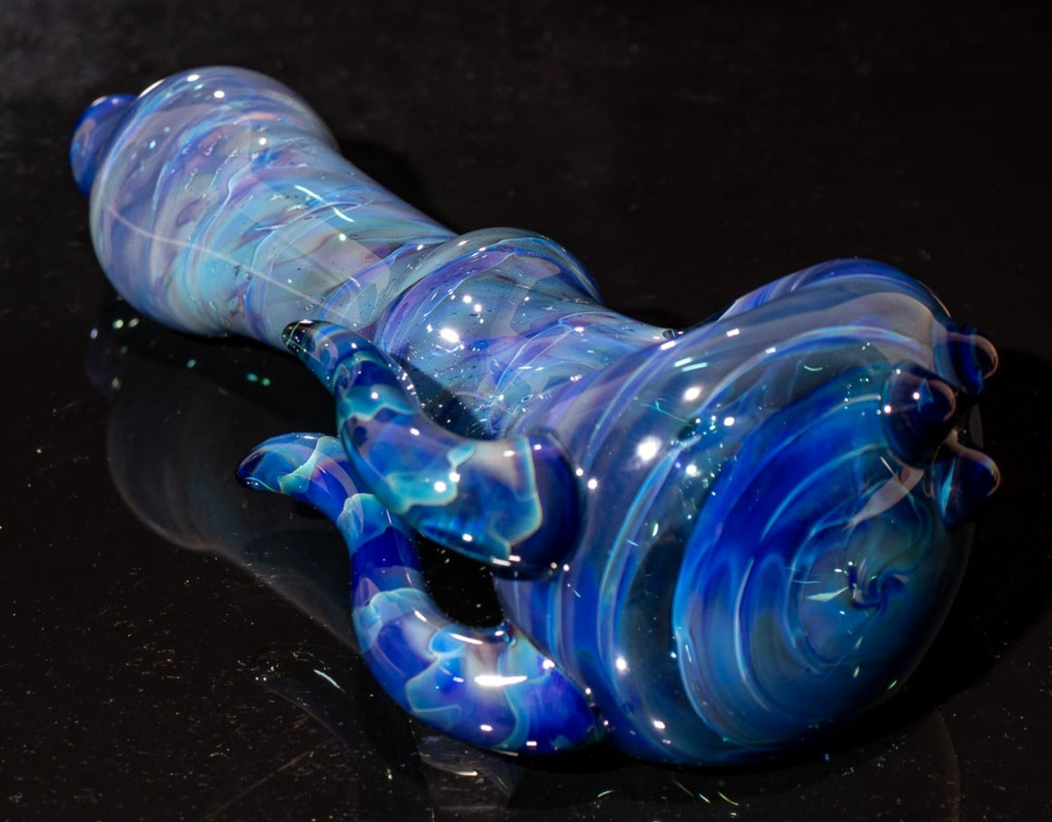Heady Colored Glass Art | Thick Inside-Out Borosilicate Spoon | Handmade Handblown Glass | Fumed Glass Detail
