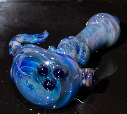 Heady Colored Glass Art | Thick Inside-Out Borosilicate Spoon | Handmade Handblown Glass | Fumed Glass Detail