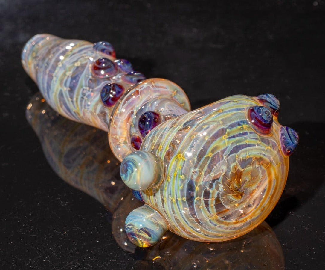 Heady Colored Glass Art | Thick Inside-Out Borosilicate Spoon | Handmade Handblown Glass | Fumed Glass Detail