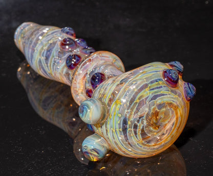 Heady Colored Glass Art | Thick Inside-Out Borosilicate Spoon | Handmade Handblown Glass | Fumed Glass Detail