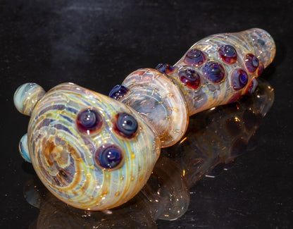 Heady Colored Glass Art | Thick Inside-Out Borosilicate Spoon | Handmade Handblown Glass | Fumed Glass Detail