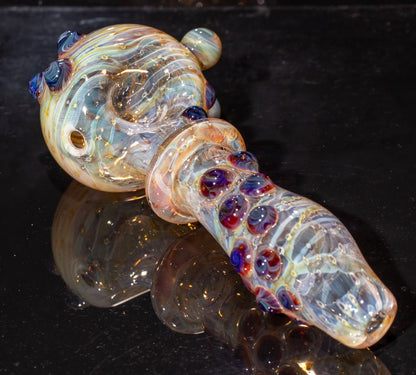 Heady Colored Glass Art | Thick Inside-Out Borosilicate Spoon | Handmade Handblown Glass | Fumed Glass Detail
