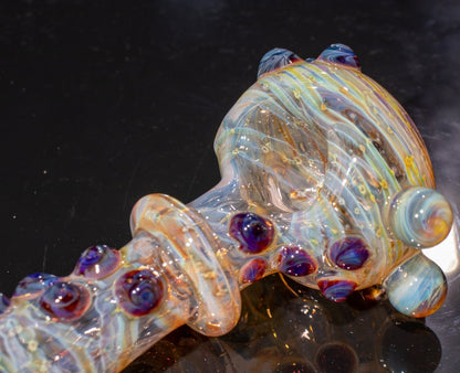 Heady Colored Glass Art | Thick Inside-Out Borosilicate Spoon | Handmade Handblown Glass | Fumed Glass Detail
