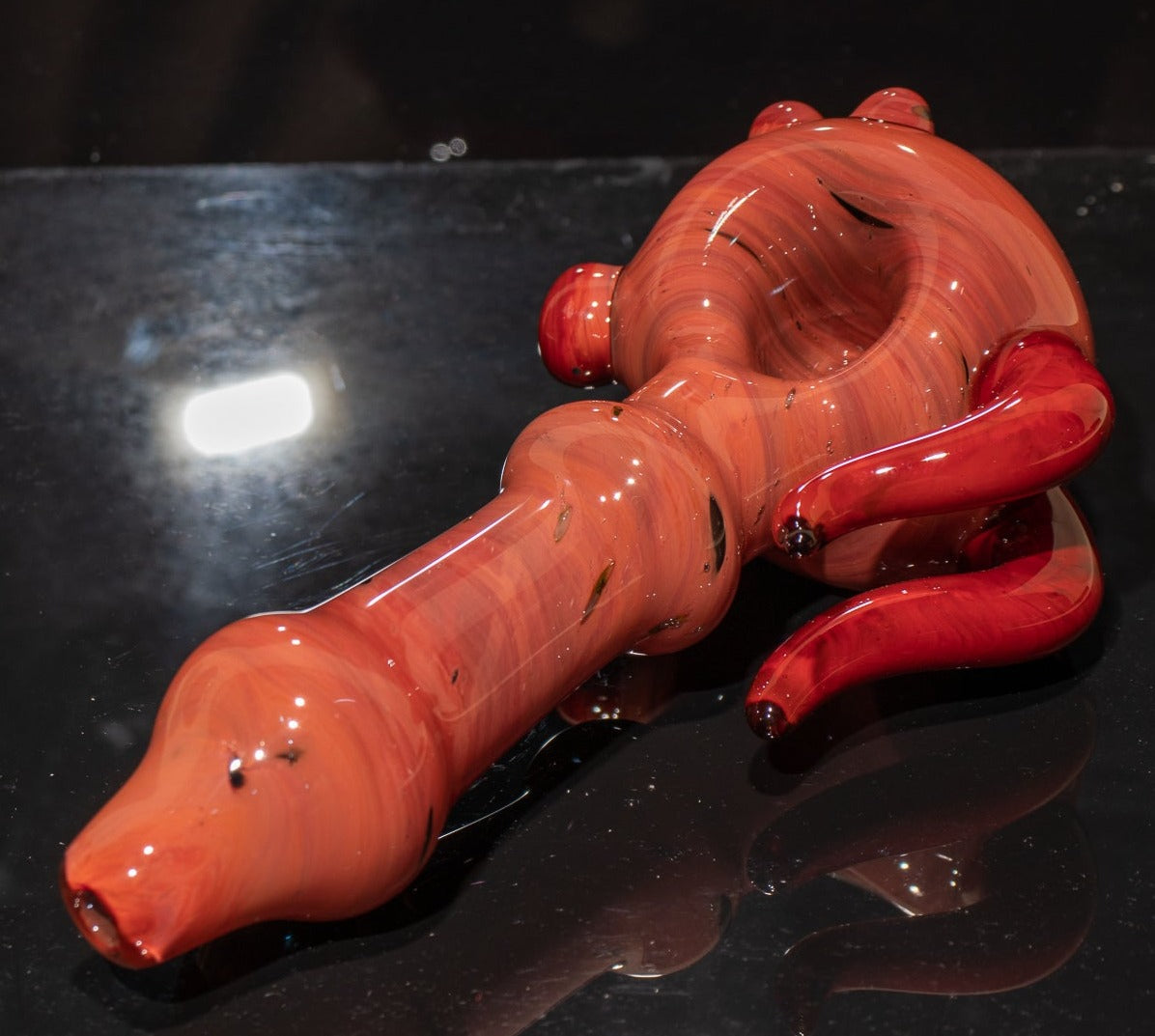 Heady Colored Glass Art | Thick Inside-Out Borosilicate Spoon | Handmade Handblown Glass | Fumed Glass Detail