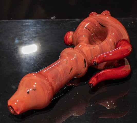 Heady Colored Glass Art | Thick Inside-Out Borosilicate Spoon | Handmade Handblown Glass | Fumed Glass Detail