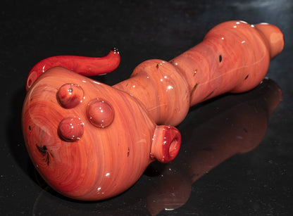 Heady Colored Glass Art | Thick Inside-Out Borosilicate Spoon | Handmade Handblown Glass | Fumed Glass Detail