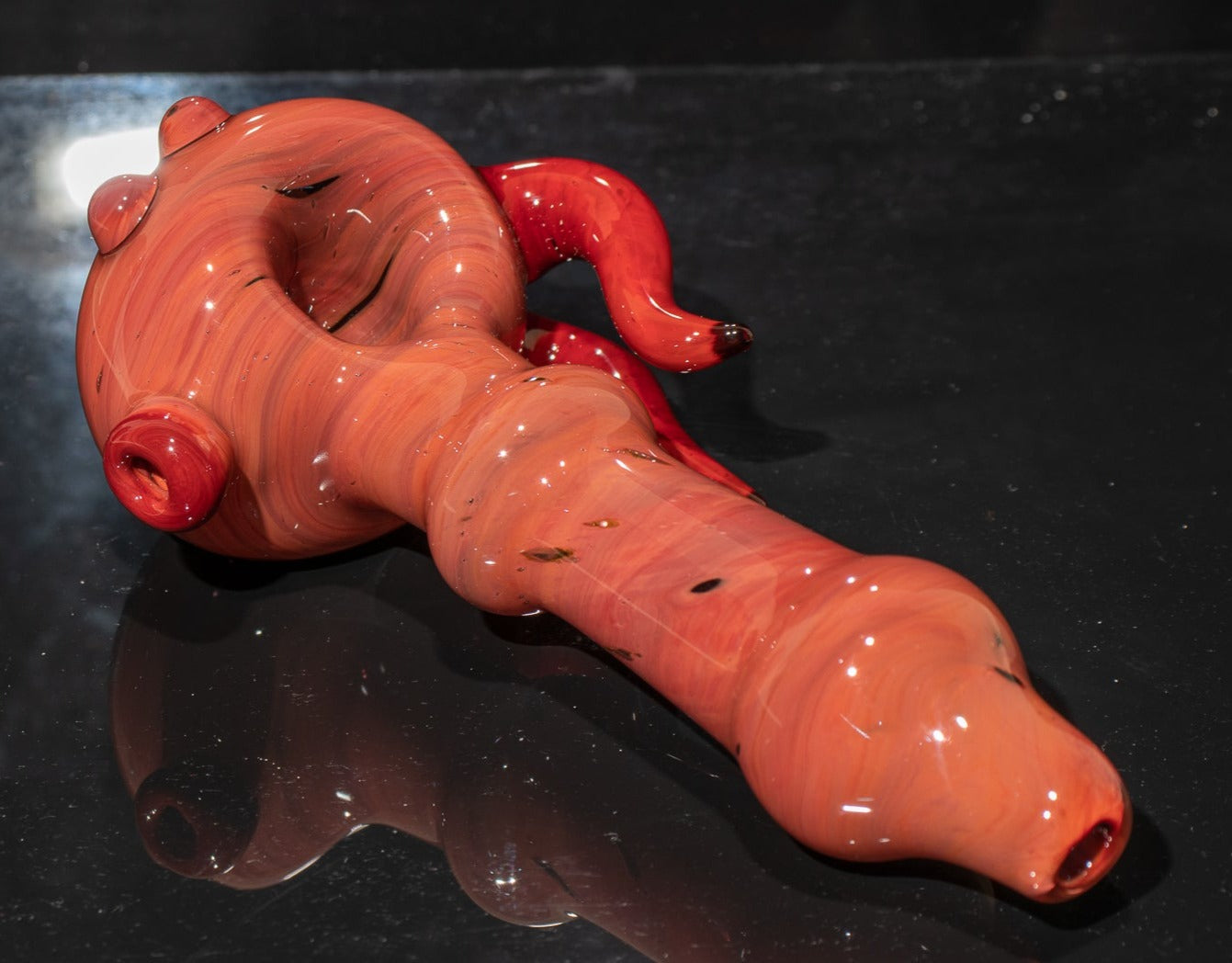 Heady Colored Glass Art | Thick Inside-Out Borosilicate Spoon | Handmade Handblown Glass | Fumed Glass Detail