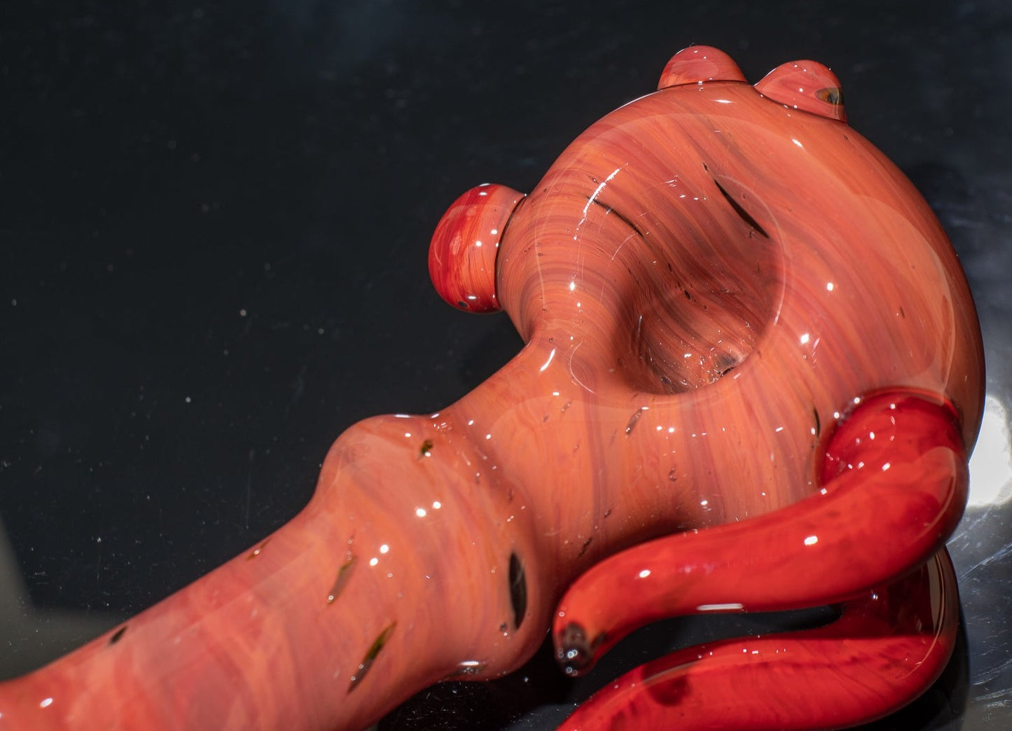 Heady Colored Glass Art | Thick Inside-Out Borosilicate Spoon | Handmade Handblown Glass | Fumed Glass Detail