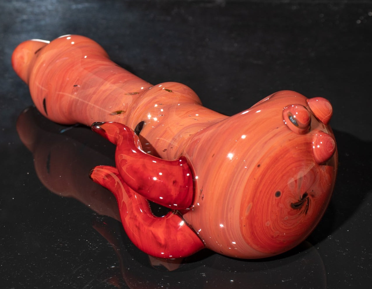 Heady Colored Glass Art | Thick Inside-Out Borosilicate Spoon | Handmade Handblown Glass | Fumed Glass Detail