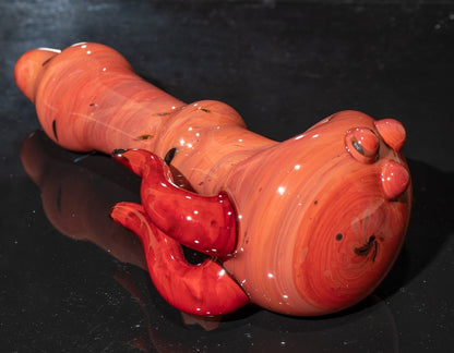 Heady Colored Glass Art | Thick Inside-Out Borosilicate Spoon | Handmade Handblown Glass | Fumed Glass Detail