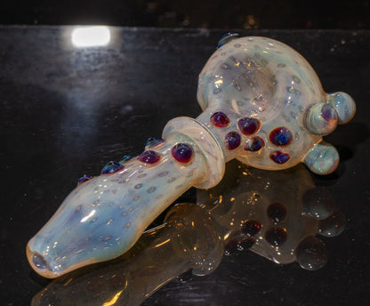 Heady Colored Glass Art | Thick Inside-Out Borosilicate Spoon | Handmade Handblown Glass | Fumed Glass Detail