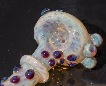 Heady Colored Glass Art | Thick Inside-Out Borosilicate Spoon | Handmade Handblown Glass | Fumed Glass Detail