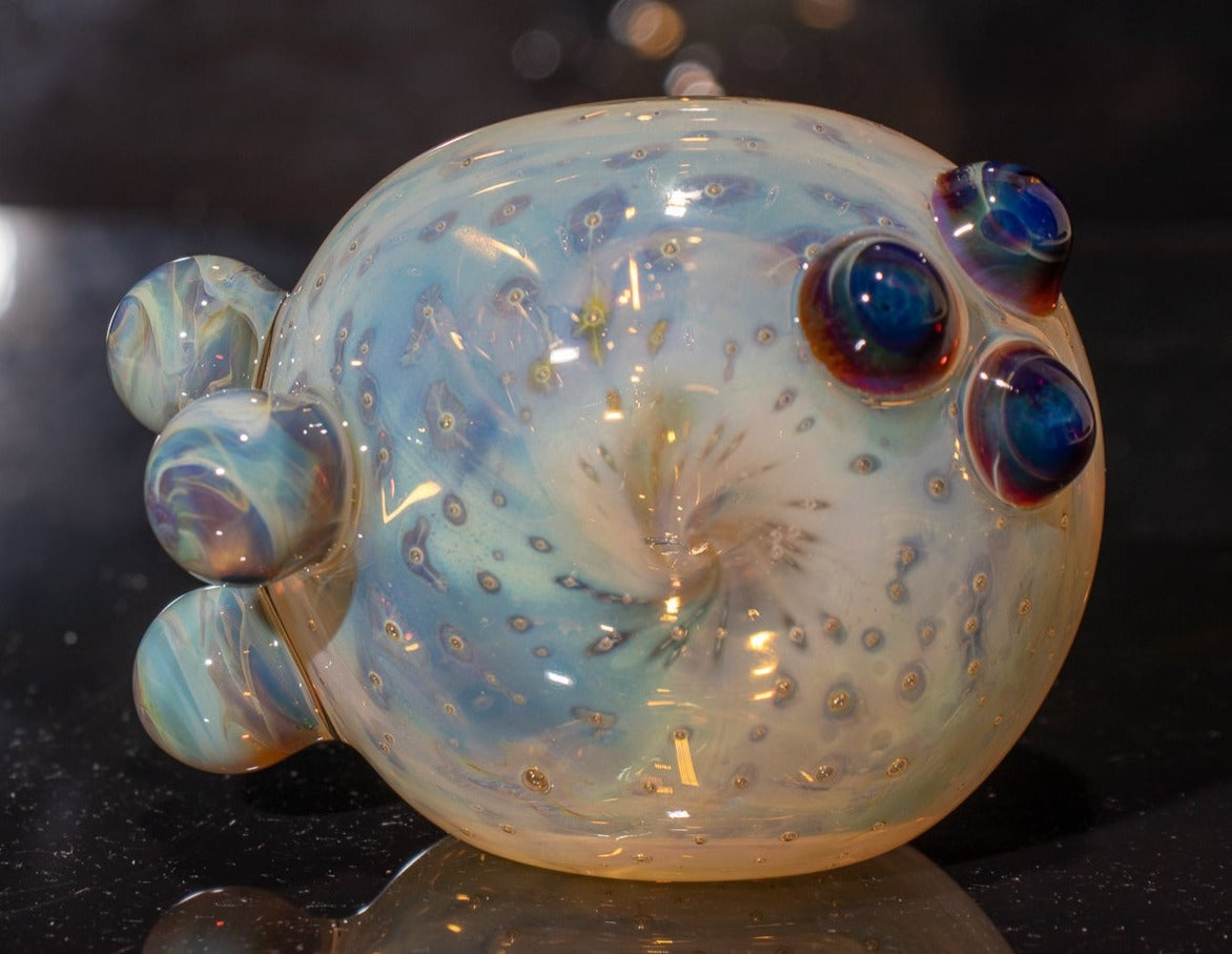 Heady Colored Glass Art | Thick Inside-Out Borosilicate Spoon | Handmade Handblown Glass | Fumed Glass Detail