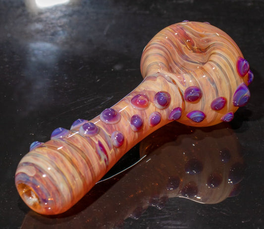 Heady Colored Glass Art | Thick Inside-Out Borosilicate Spoon | Handmade Handblown Glass | Fumed Glass Detail