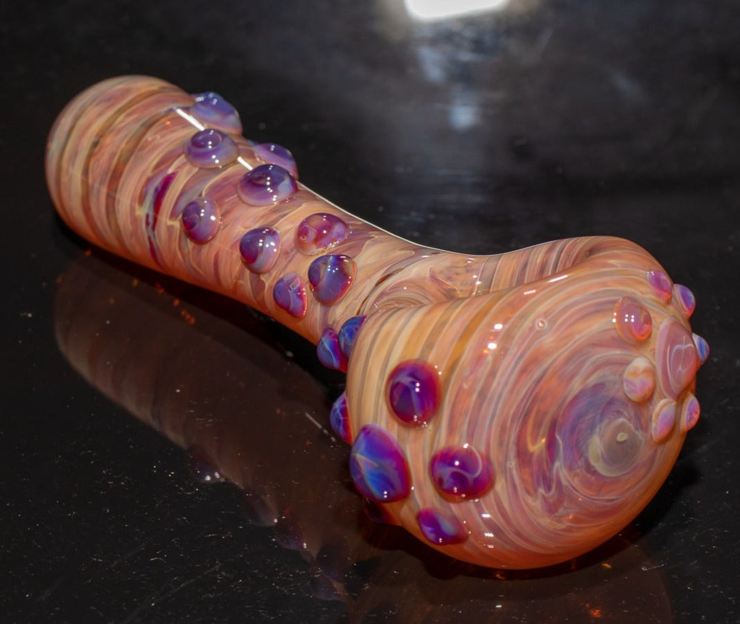 Heady Colored Glass Art | Thick Inside-Out Borosilicate Spoon | Handmade Handblown Glass | Fumed Glass Detail