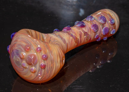 Heady Colored Glass Art | Thick Inside-Out Borosilicate Spoon | Handmade Handblown Glass | Fumed Glass Detail