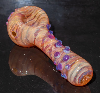 Heady Colored Glass Art | Thick Inside-Out Borosilicate Spoon | Handmade Handblown Glass | Fumed Glass Detail