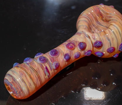 Heady Colored Glass Art | Thick Inside-Out Borosilicate Spoon | Handmade Handblown Glass | Fumed Glass Detail