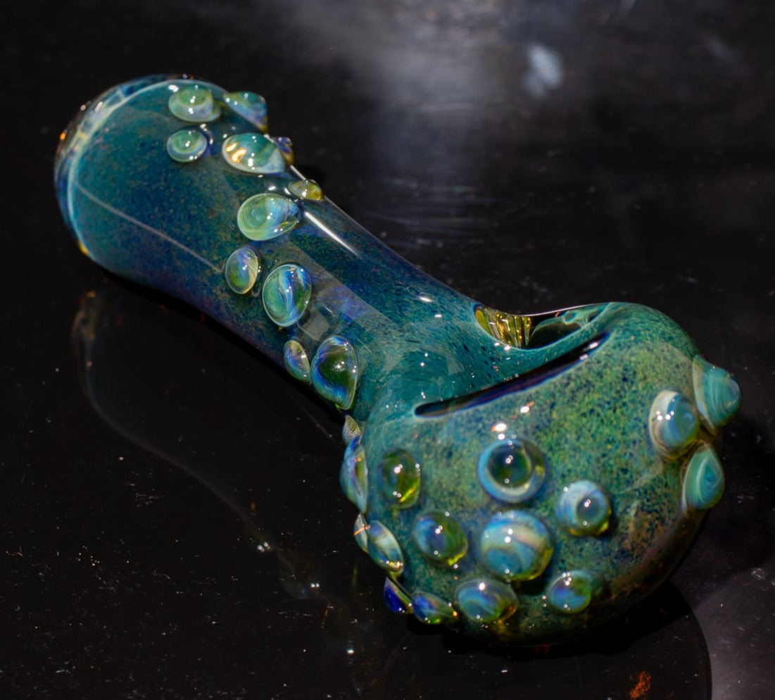 Heady Colored Glass Art | Thick Inside-Out Borosilicate Spoon | Handmade Handblown Glass | Fumed Glass Detail