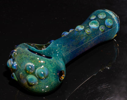 Heady Colored Glass Art | Thick Inside-Out Borosilicate Spoon | Handmade Handblown Glass | Fumed Glass Detail