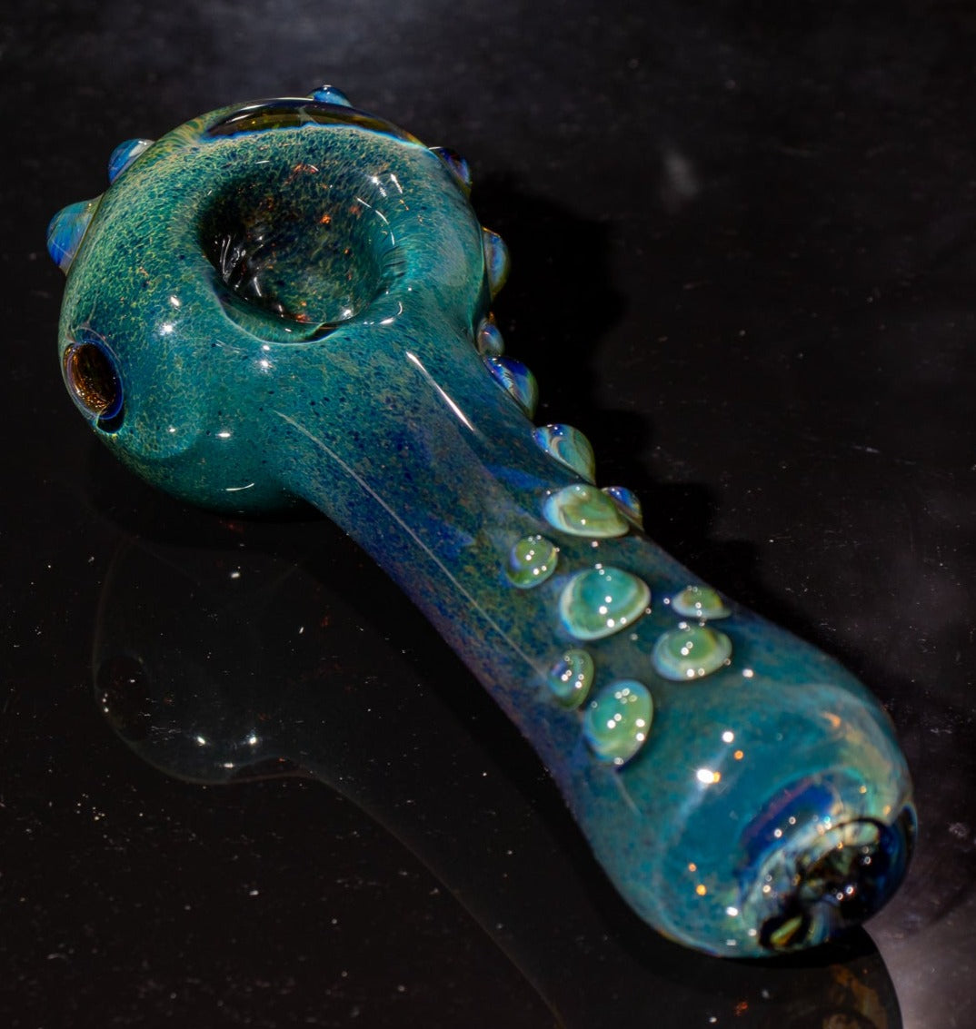 Heady Colored Glass Art | Thick Inside-Out Borosilicate Spoon | Handmade Handblown Glass | Fumed Glass Detail