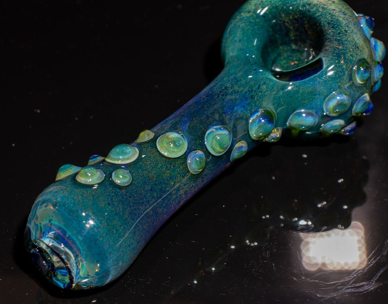 Heady Colored Glass Art | Thick Inside-Out Borosilicate Spoon | Handmade Handblown Glass | Fumed Glass Detail