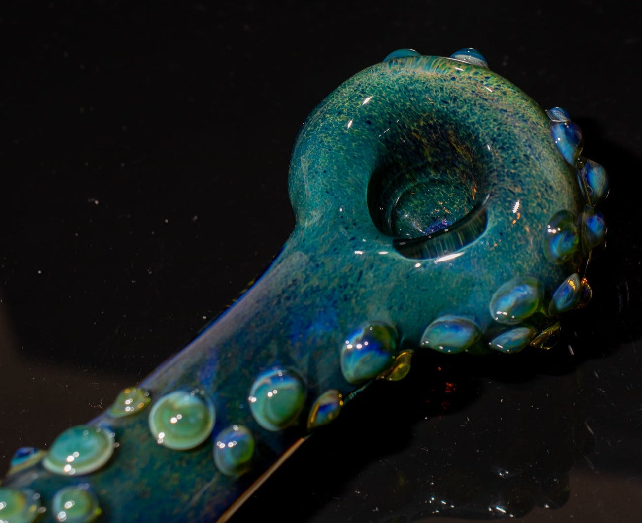 Heady Colored Glass Art | Thick Inside-Out Borosilicate Spoon | Handmade Handblown Glass | Fumed Glass Detail