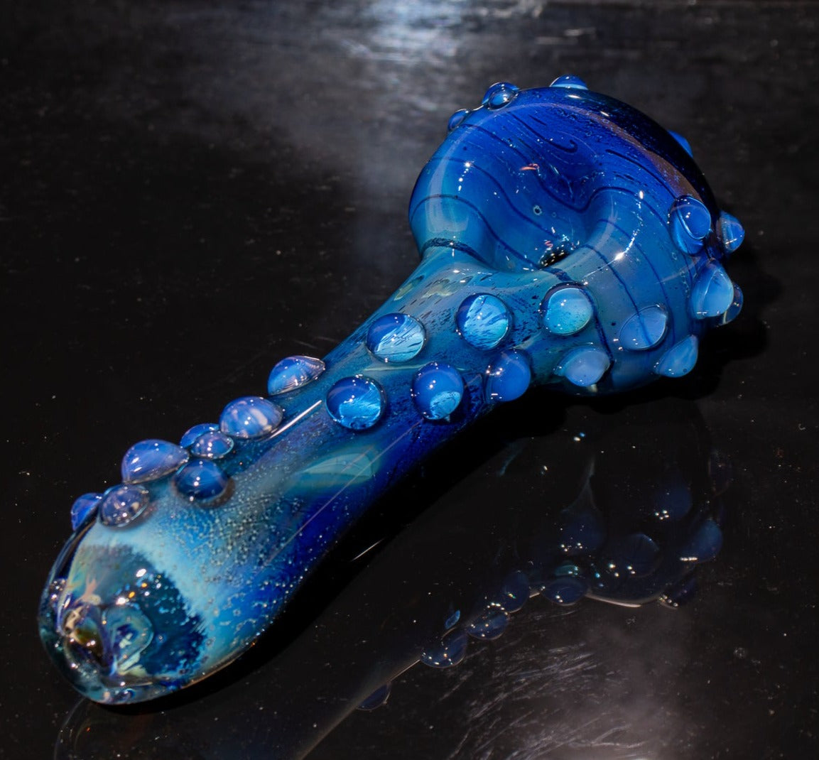 Heady Colored Glass Art | Thick Inside-Out Borosilicate Spoon | Handmade Handblown Glass | Fumed Glass Detail
