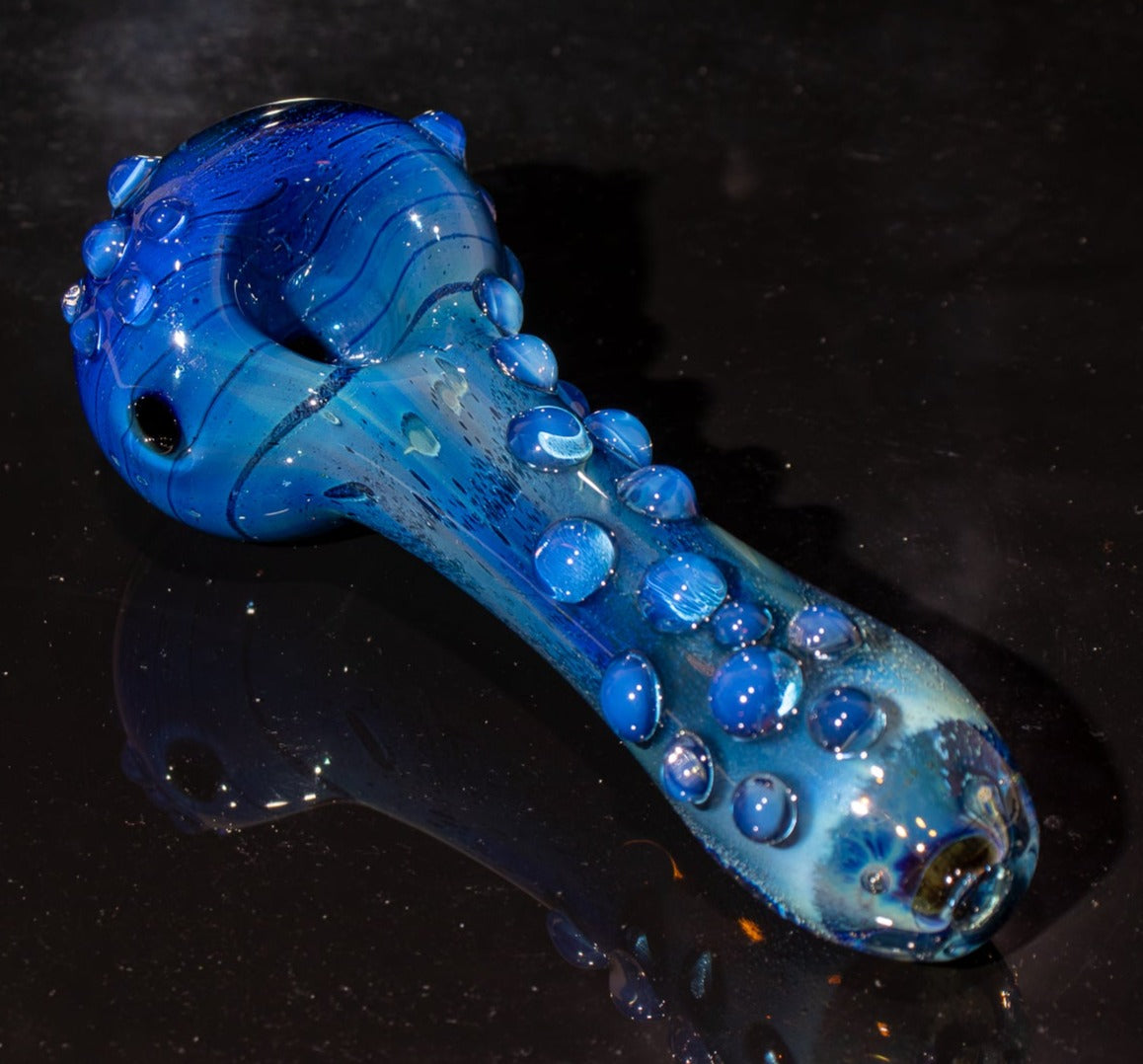 Heady Colored Glass Art | Thick Inside-Out Borosilicate Spoon | Handmade Handblown Glass | Fumed Glass Detail