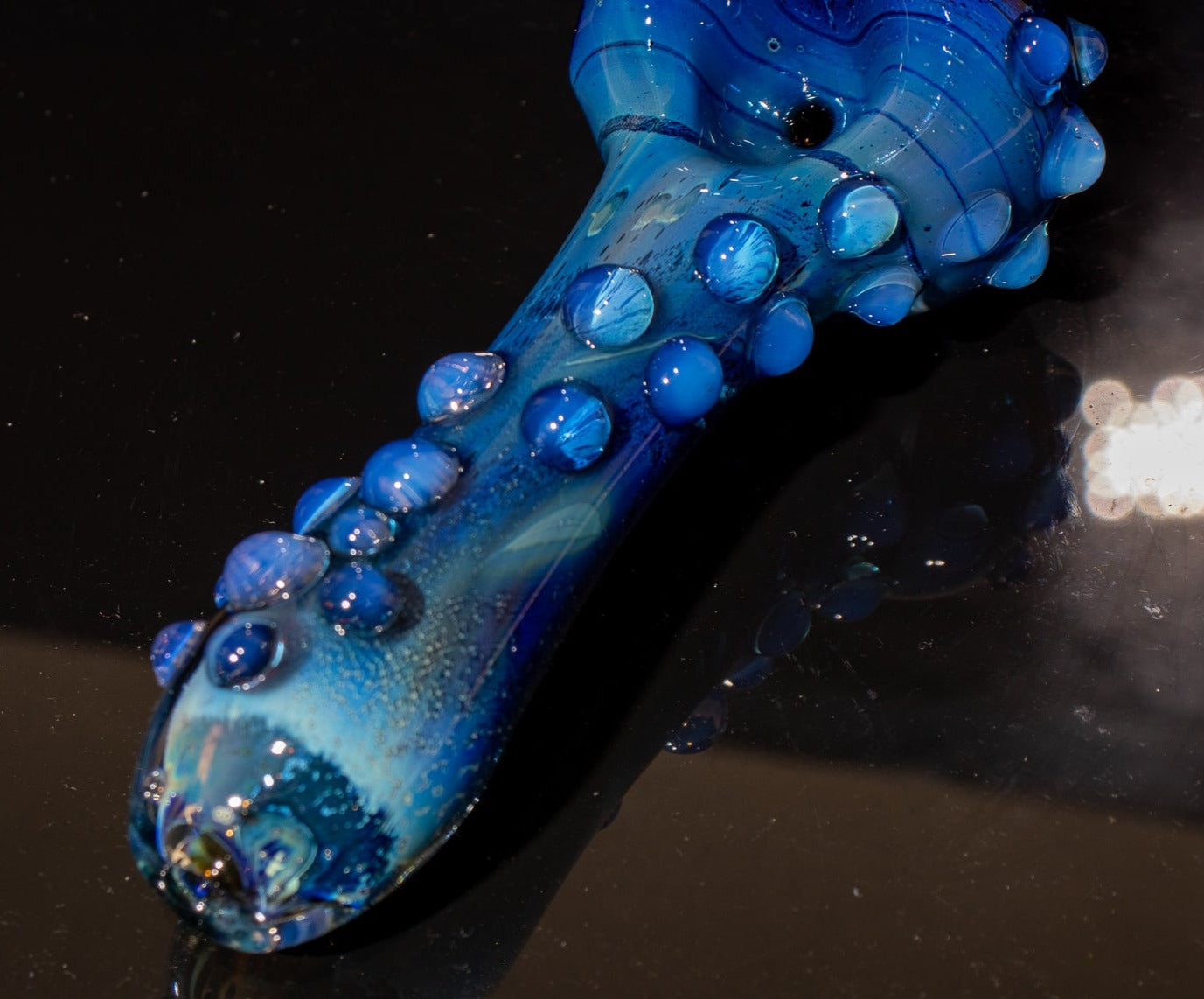 Heady Colored Glass Art | Thick Inside-Out Borosilicate Spoon | Handmade Handblown Glass | Fumed Glass Detail