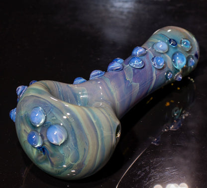 Heady Colored Glass Art | Thick Inside-Out Borosilicate Spoon | Handmade Handblown Glass | Fumed Glass Detail