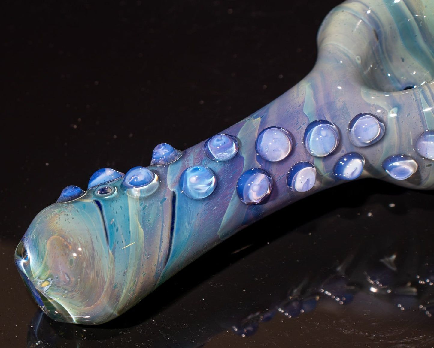 Heady Colored Glass Art | Thick Inside-Out Borosilicate Spoon | Handmade Handblown Glass | Fumed Glass Detail