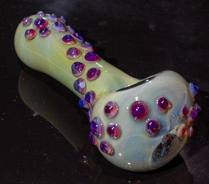 Heady Colored Glass Art | Thick Inside-Out Borosilicate Spoon | Handmade Handblown Glass | Fumed Glass Detail