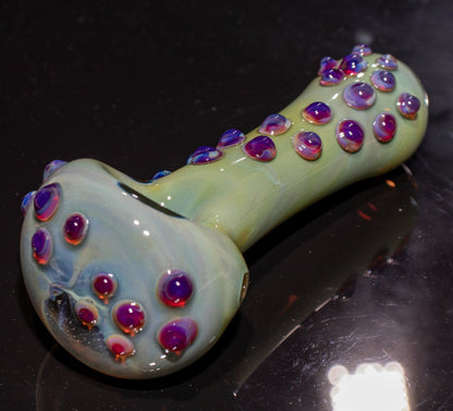 Heady Colored Glass Art | Thick Inside-Out Borosilicate Spoon | Handmade Handblown Glass | Fumed Glass Detail