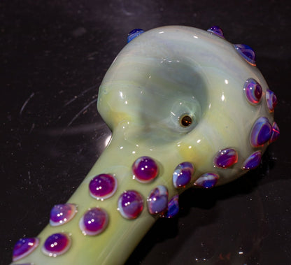 Heady Colored Glass Art | Thick Inside-Out Borosilicate Spoon | Handmade Handblown Glass | Fumed Glass Detail