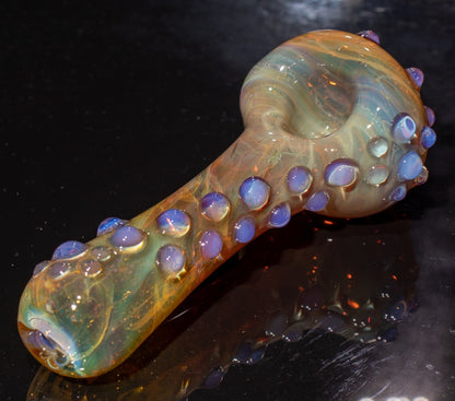 Heady Colored Glass Art | Thick Inside-Out Borosilicate Spoon | Handmade Handblown Glass | Fumed Glass Detail
